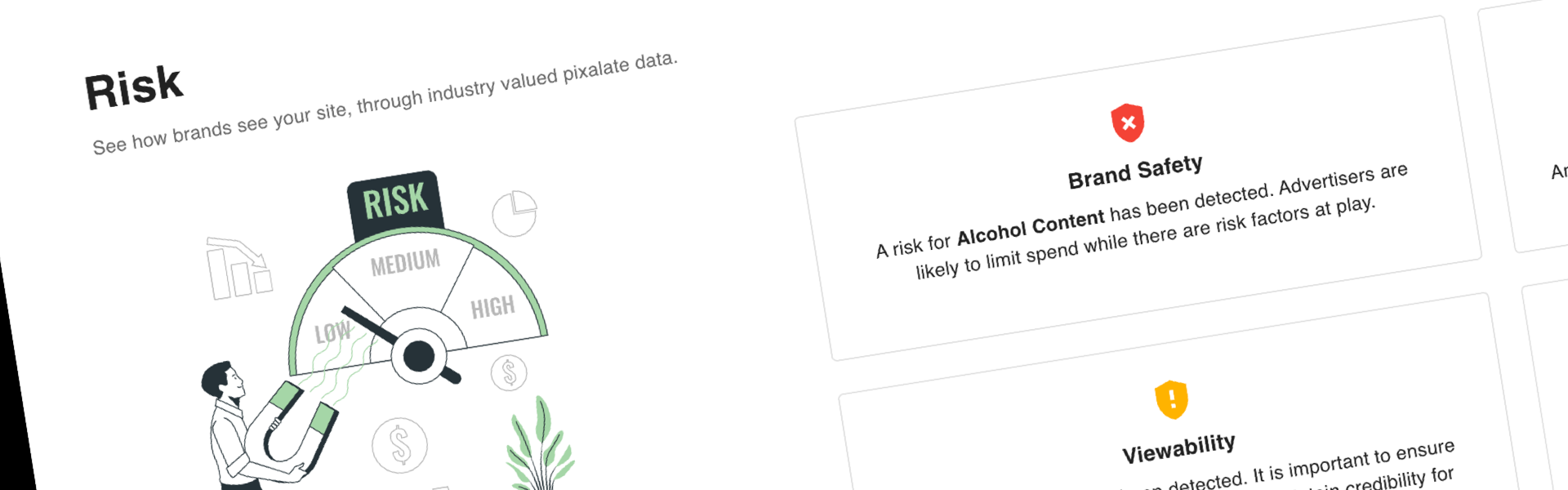 Shows a snapshot of risk factors highlighted by the health check report