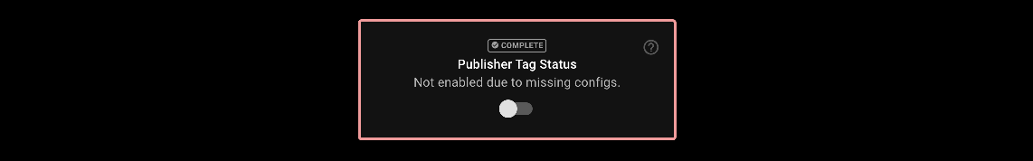 Shows the status toggle in the publisher dashboard